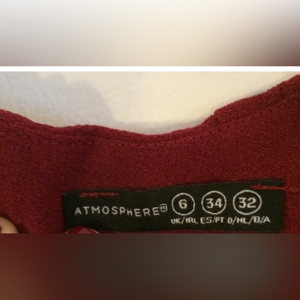 Vintage Shift Burgundy Dress XXS - Picture 4 of 4